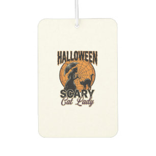 Désodorisant Pour Voiture Dame de chat effrayante Halloween Sorcière Web Vin
