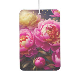 Désodorisant Pour Voiture De magnifiques pivoines roses aux accents dorés