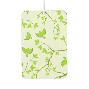 Désodorisant Pour Voiture Design d'oiseau et de branches vert clair