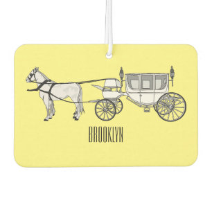 Désodorisant Pour Voiture dessin animé mariage cheval & calèche