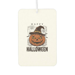 Désodorisant Pour Voiture Dessin de gravure de citrouille joyeux Halloween v