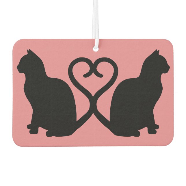 Désodorisant Pour Voiture Deux Chats Cardières Silhouette Voiture Air Freshe (Devant)