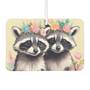 Désodorisant Pour Voiture Deux Racons Adorables Dans Les Couronnes Fleurs