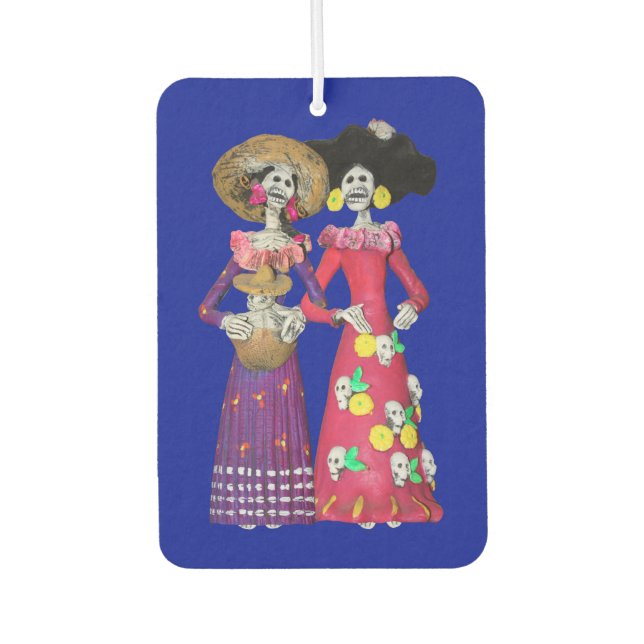 Désodorisant Pour Voiture Dia De Los Muertos Calavera Amigas (Devant)