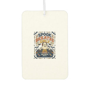 Désodorisant Pour Voiture DJ Ghost Spooky Beats Gravure Vintage Halloween