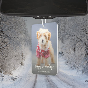 Désodorisant Pour Voiture Dog Christmas Cute Puppy Happy Pawlidays