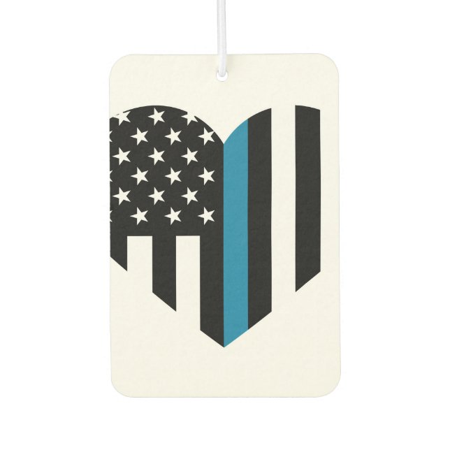 Désodorisant Pour Voiture Drapeau américain de la ligne bleue mince (Devant)