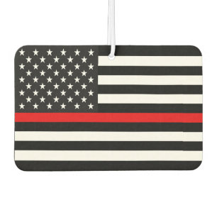 Désodorisant Pour Voiture Drapeau américain de la ligne rouge mince
