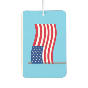 Désodorisant Pour Voiture Drapeau Américain sur Fond Bleu