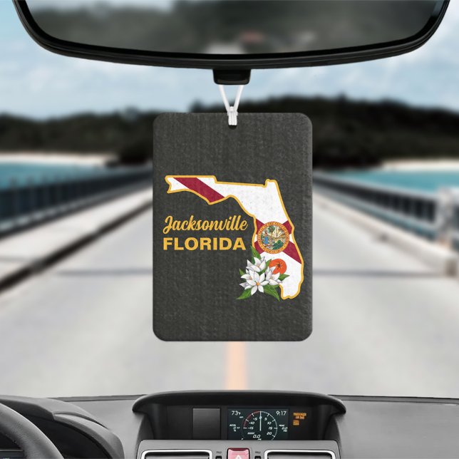 Désodorisant Pour Voiture Drapeau de Floride et Fleur Orange Blossom (Créateur téléchargé)