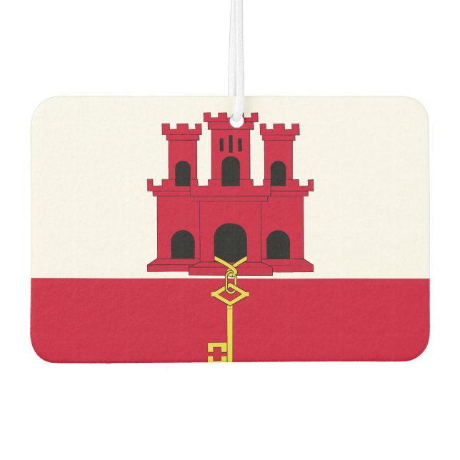 Désodorisant Pour Voiture Drapeau de Gibraltar (Devant)