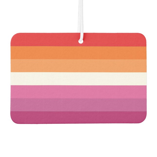 Désodorisant Pour Voiture Drapeau de la fierté lesbienne (Devant)