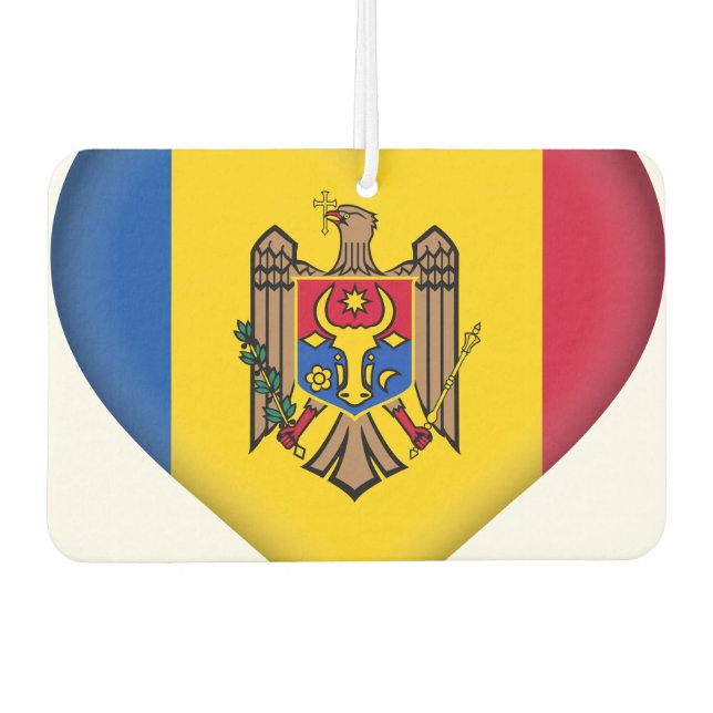 Désodorisant Pour Voiture Drapeau de Moldova (Devant)