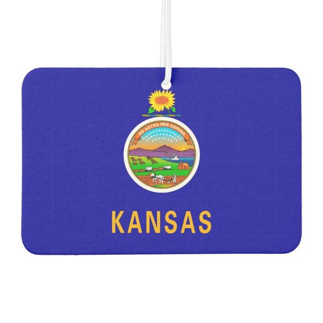 Désodorisant Pour Voiture Drapeau d'État du Kansas (Devant)
