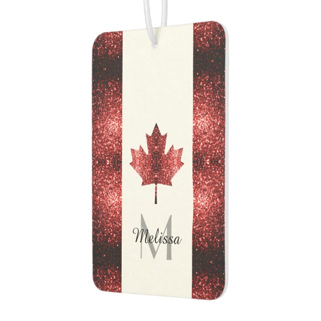 Désodorisant Pour Voiture Drapeau du Canada rouge étincelles Monogram (Gauche)
