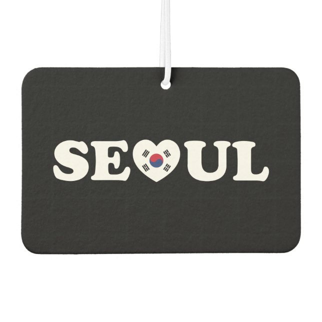 Désodorisant Pour Voiture Drapeau Seoul Love Heart Taegeukgi (Devant)