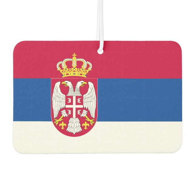 Désodorisant Pour Voiture Drapeau Serbie (Devant)