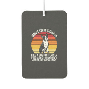 Désodorisant Pour Voiture Drôle attitude de Boston Terrier Rétro