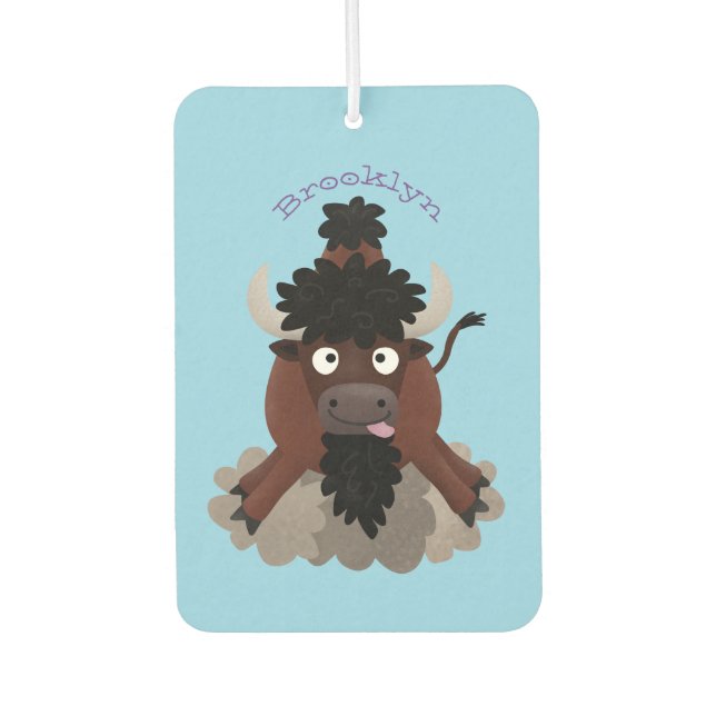 Désodorisant Pour Voiture Drôle dessin animé de bison de buffle (Devant)