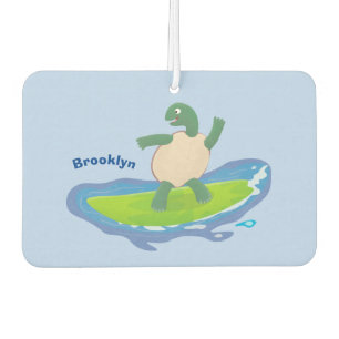 Désodorisant Pour Voiture Drôle tortue vague de surf dessin animé