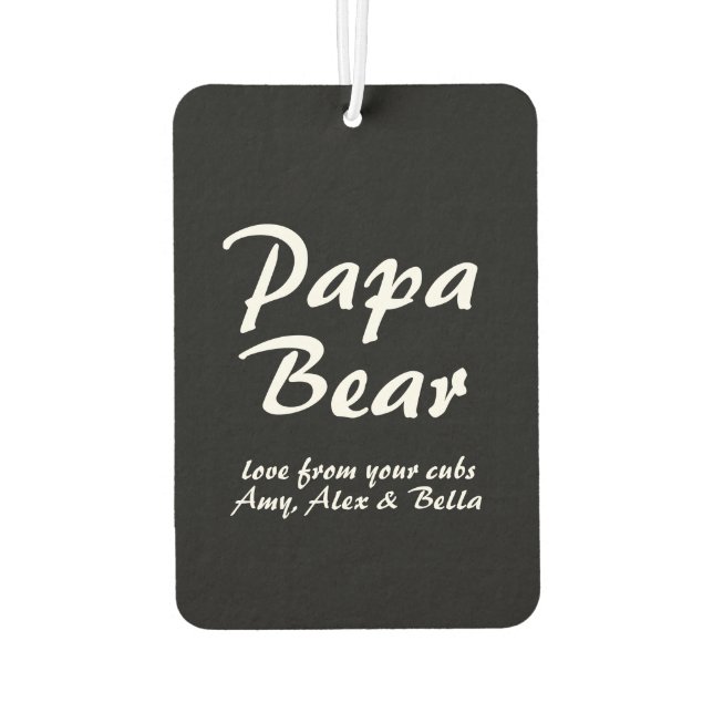 Désodorisant Pour Voiture Écriture Père Fête Papa Ours Voiture (Dos)
