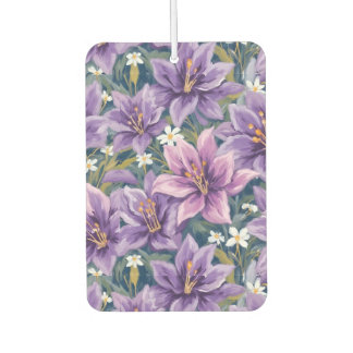 Désodorisant Pour Voiture Elegant Purple Lily Floral Oil Painting