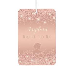Désodorisant Pour Voiture Élégante Douche de Mariée Luxe Rose Doré Scintilla