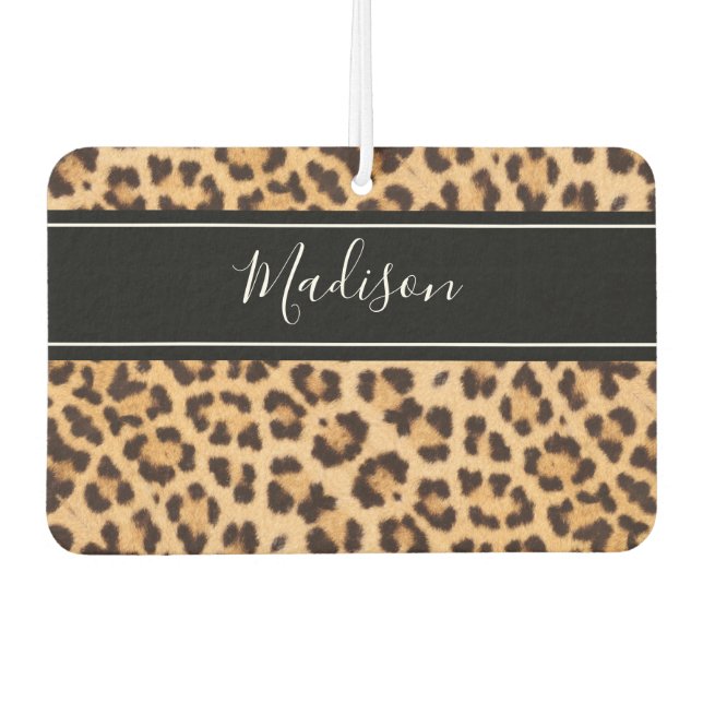 Désodorisant Pour Voiture Empreinte de léopard fille mignon Personnalisé (Devant)