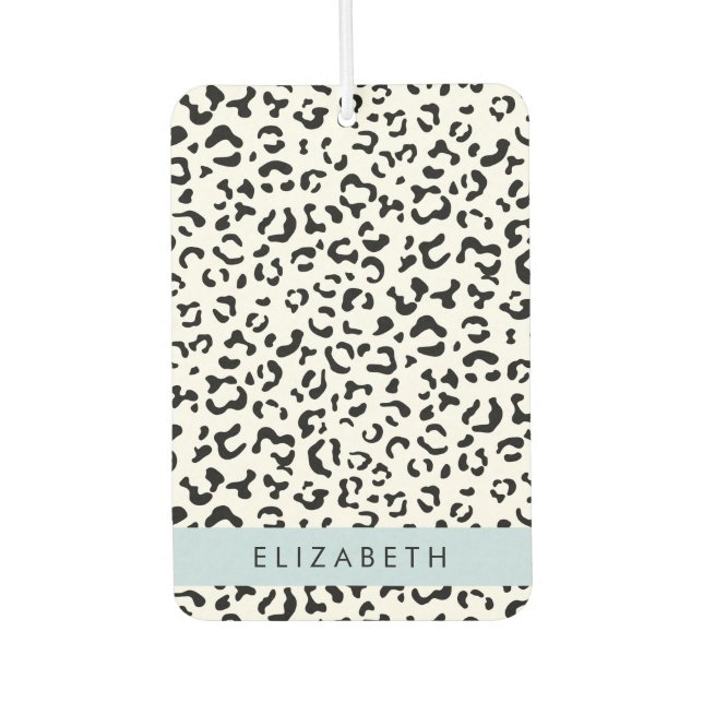 Désodorisant Pour Voiture Empreinte de léopard, Spots, Noir Et Blanc, Votre  (Devant)
