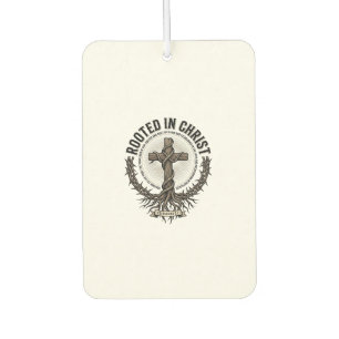 Désodorisant Pour Voiture Enraciné dans le Christ Croix Gravure Vintage Chré