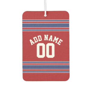 Désodorisant Pour Voiture Équipe Jersey avec nom et numéro personnalisés