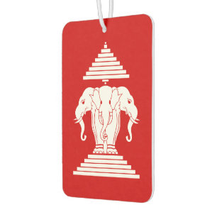 Désodorisant Pour Voiture Erawan Trois éléphant en tête Lao / Laos Drapeau