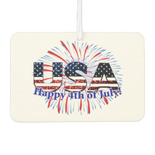 Désodorisant Pour Voiture Etats-Unis drapeau texte parties scintillant feux 