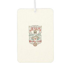 Désodorisant Pour Voiture Étiquette de savon Jésus Lavé Propre Savon Jésus L