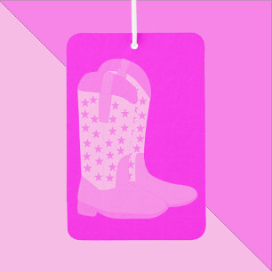 Désodorisant Pour Voiture Étoiles de cowboy Boots Arrière - plan rose