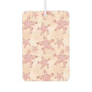 Désodorisant Pour Voiture Étoiles de mer et corail rose motif pastel