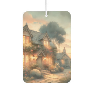 Désodorisant Pour Voiture Fairytale Cottage au coucher du soleil avec Rose