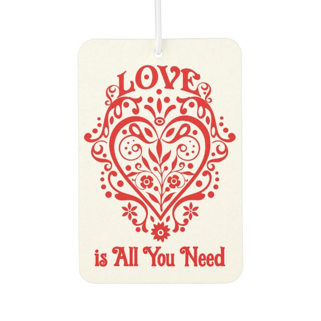 Désodorisant Pour Voiture Fancy Red Love Heart Personnalisé (Devant)