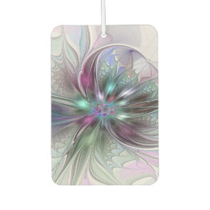 Désodorisant Pour Voiture Fantaisie Abstraite Moderne Fleur Fractale Colorée