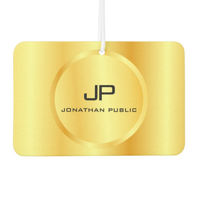 Désodorisant Pour Voiture Faux Gold Elegant Moderne Monogram Modèle (Devant)