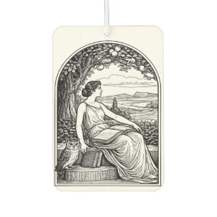 Désodorisant Pour Voiture Femme Art Nouveau lisant sous un arbre d'époque