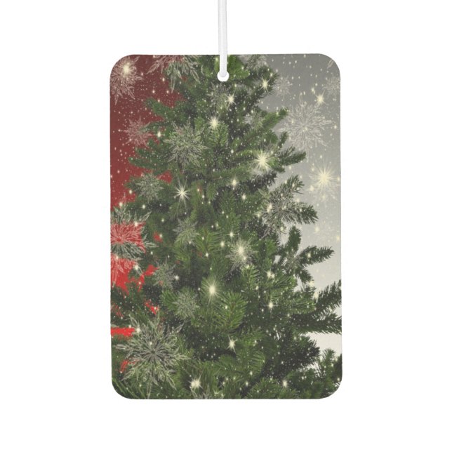 Désodorisant Pour Voiture Fête de Noël Arbre vert Rouge Argent Flèches (Devant)