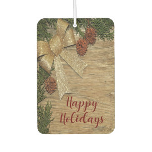Désodorisant Pour Voiture Fête de Noël Golden Green Feuilles Rouge Russe