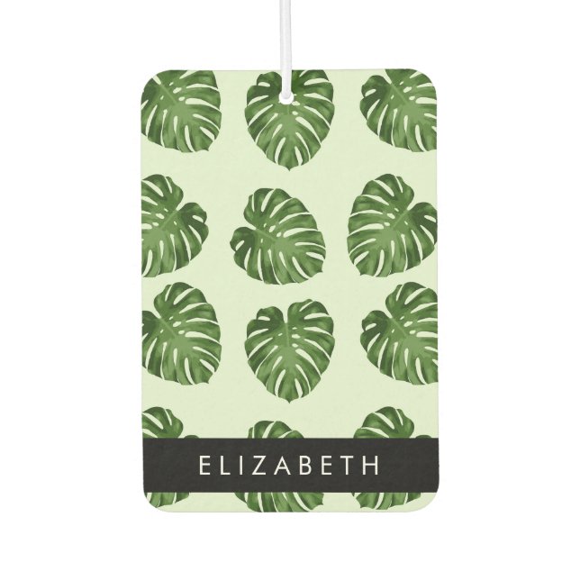Désodorisant Pour Voiture Feuilles de palme, Motif tropical, Votre nom (Devant)