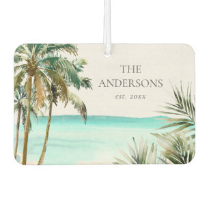 Désodorisant Pour Voiture Feuilles de palmier tropical personnalisées Plage