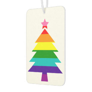 Désodorisant Pour Voiture Fierté arc-en-ciel colorée Arbre de Noël rayé