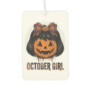 Désodorisant Pour Voiture Fille d'octobre Citrouille Arc Halloween Vecteur C