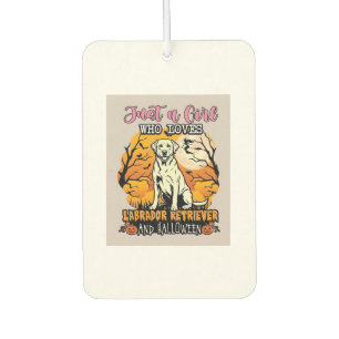 Désodorisant Pour Voiture Fille qui aime le Labrador Retriever Halloween Sor