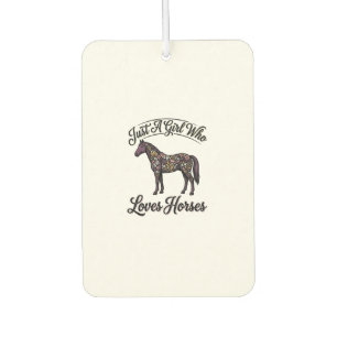 Désodorisant Pour Voiture Fille qui aime les chevaux Design floral vintage d