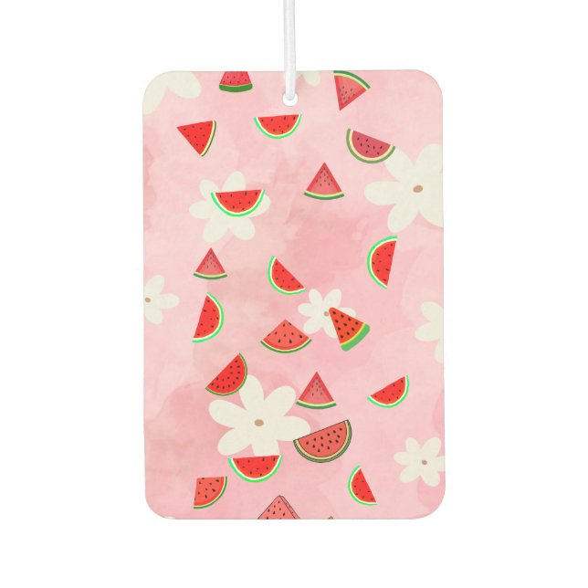 Désodorisant Pour Voiture Fleur de pastèque - Fun Summer Floral Patch" (Devant)